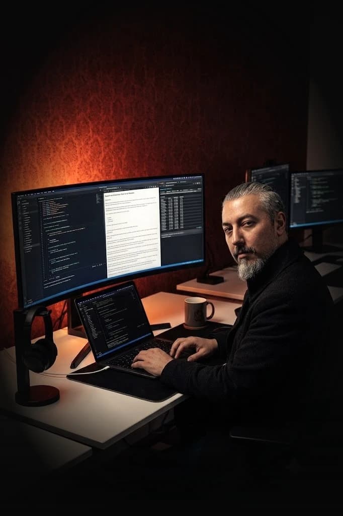Nik Velkovski at workstation